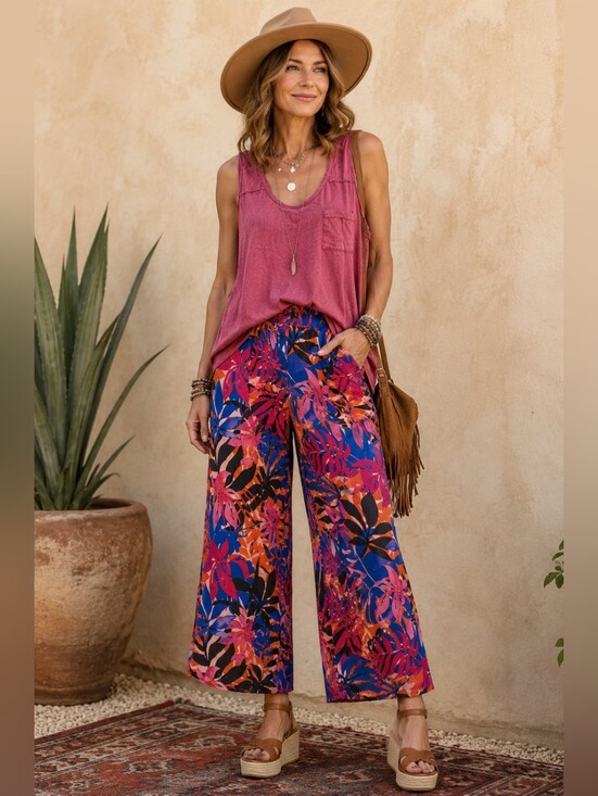 Evolution Pants - Colorful Floral Women's Trousers